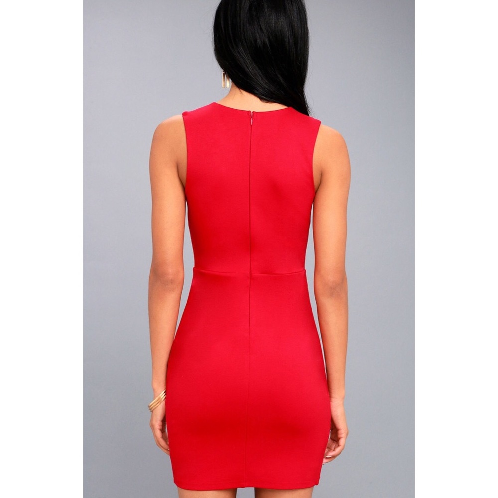 🆕 Lulus Red Sleeveless Bodycon Dress - Picture 5 of 8